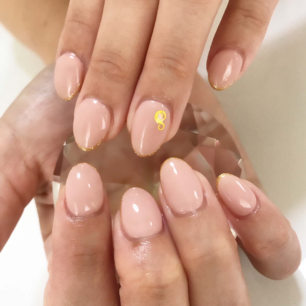 シンプルワンカラー 先端ラメ Ra Nail ラ ネイル